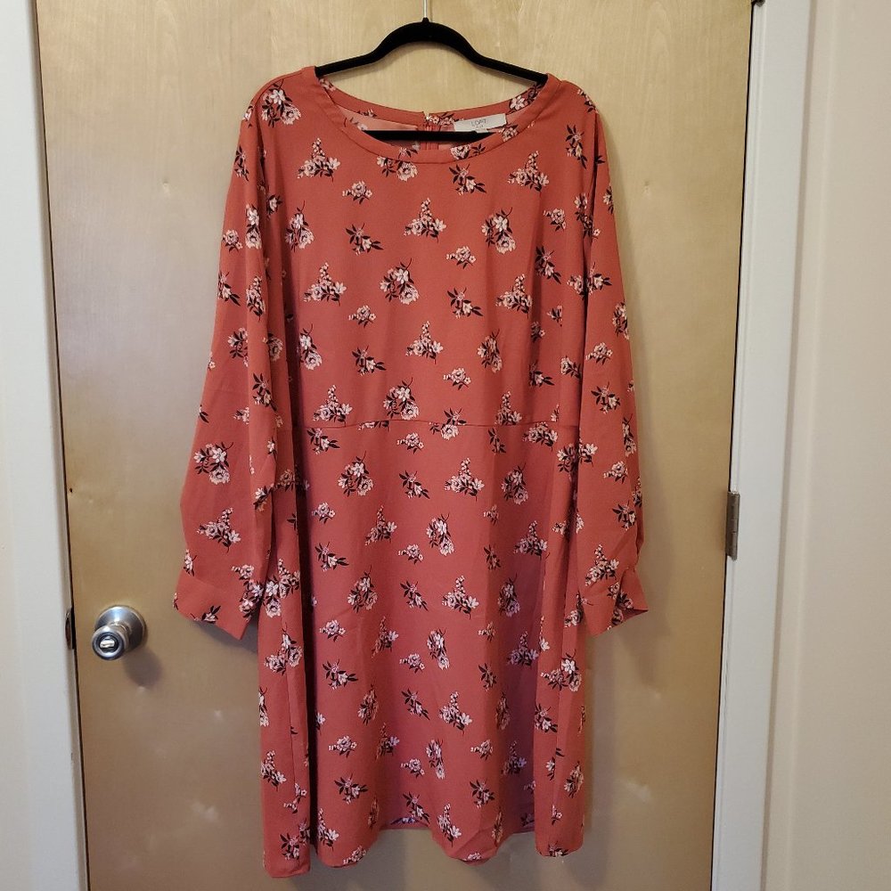 Loft orange flower dress